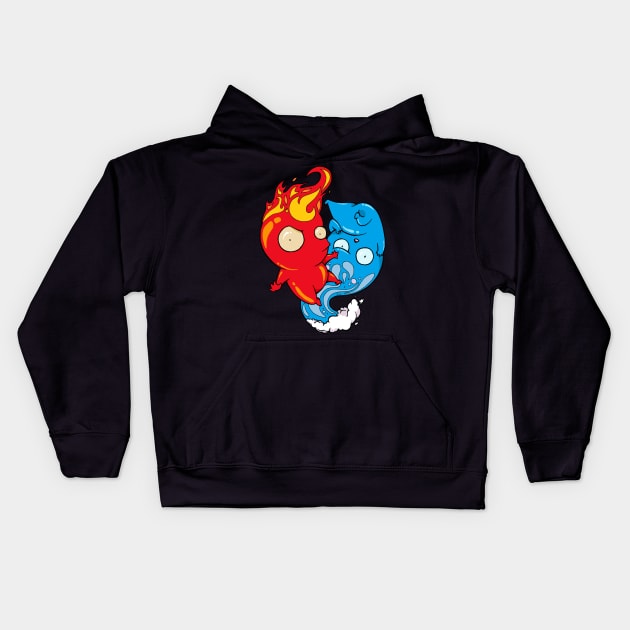 Fire and Water Kids Hoodie by EricTranArt